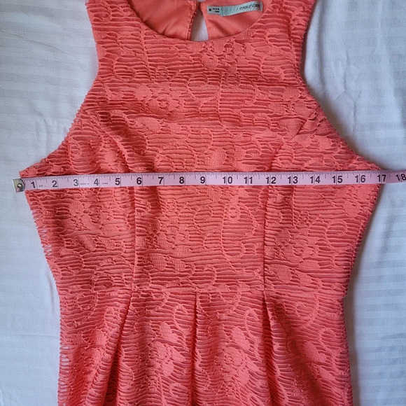 Maurices orange sleeveless dress stripe and floral crochet. Never Worn. M - Picture 8 of 9